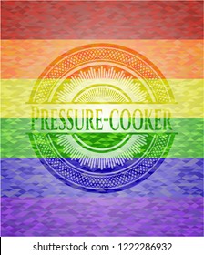 Pressure-cooker lgbt colors emblem 