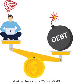 Trabalho sob pressão. A dívida e os empréstimos exercem pressão sobre os empresários ou investidores.

