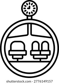 Pressurized Cabin Illustration vector Icon Design