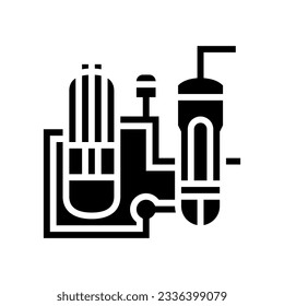 pressurized water reactor nuclear energy glyph icon vector. pressurized water reactor nuclear energy sign. isolated symbol illustration