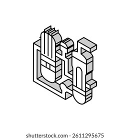 pressurized water reactor nuclear energy isometric icon vector. pressurized water reactor nuclear energy sign. isolated symbol illustration