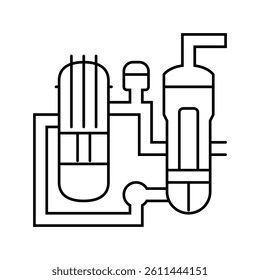 pressurized water reactor nuclear energy line icon vector. pressurized water reactor nuclear energy sign. isolated contour symbol black illustration