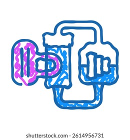 pressurized water reactor nuclear energy doodle icon sketch vector. pressurized water reactor nuclear energy sign. isolated symbol illustration