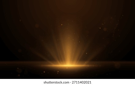 Premio de prestigio de fondo vacío brillante luz bokeh dorado. Frontera ceremonial elegante para alto rendimiento y honor, perfecta para gráficos de reconocimiento corporativo, certificados y presentaciones de premios