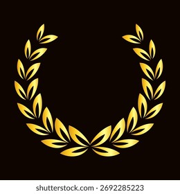 Prestige Gold Laurel Crown Vector