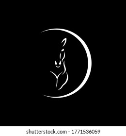 prestigious horse illustration moon horse logo