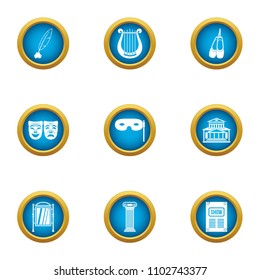 Pretence icons set. Flat set of 9 pretence vector icons for web isolated on white background