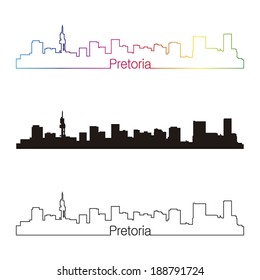 Raleigh Skyline Linear Style Rainbow Editable Stock Vector (Royalty ...