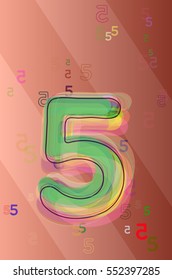 pretty 5 Number vector background in image, edge around dominant line