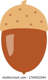 A pretty acorn of autumn in reddish brown