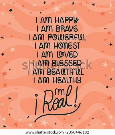 pretty affirmations design over white