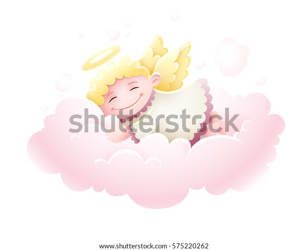 Joli Bebe Mignon Angel Avec Des Image Vectorielle De Stock Libre De Droits