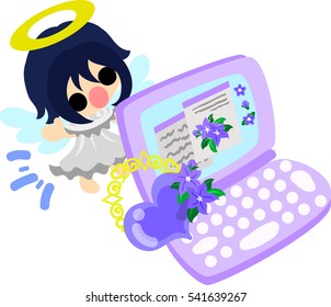 A pretty angel and stylish PC