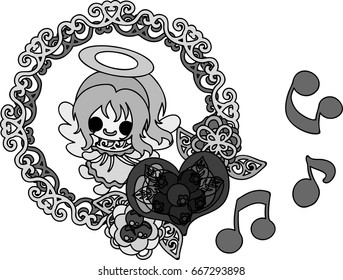 A pretty angel and stylish wreath
