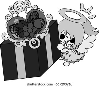 A pretty angel and wonderful present
