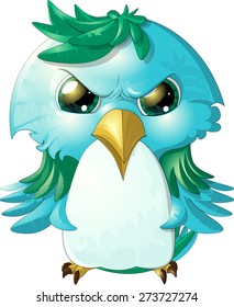 pretty angry bird painted on a white background