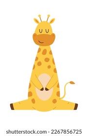 Hübsches Tier flach Symbol Cute Cartoon Giraffe. Vektorgrafik
