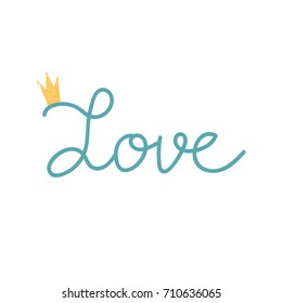 Pretty baby phrase, vector lettering for kids