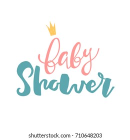 Pretty baby phrase, vector lettering for kids