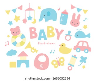 Pretty Baby toys pastel color no outlines svg