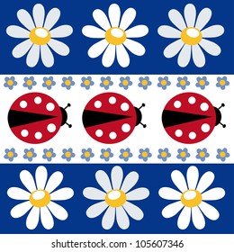 pretty background with ladybugs. vector illustration