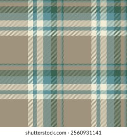 Pretty background vector seamless, faded textile texture plaid. Covering tartan pattern check fabric in pastel and cyan colors palette.