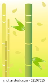 Pretty bamboo with yellow background.