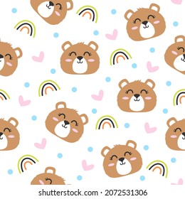 Pretty bear art pattern illustrations