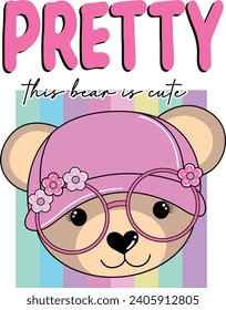 pretty bear is cute girl glasses