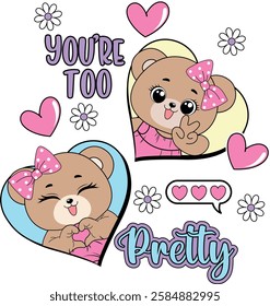 pretty bear friends cute love girl