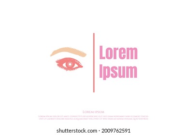 Pretty Beauty Woman Girl Female Eyelash Logo Design Vector