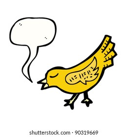 pretty bird with speech bubble cartoon