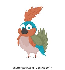 A pretty bird with vibrant and happy colors. Vector Illustration.