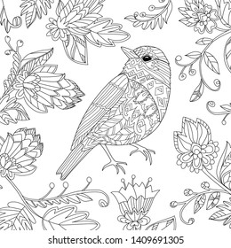 pretty bird for your coloring book