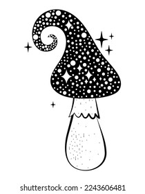 pretty black mushroom with sparks