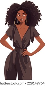 Pretty black woman vector illustration