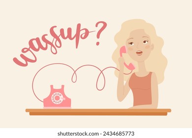 Pretty blond girl calling and asking 