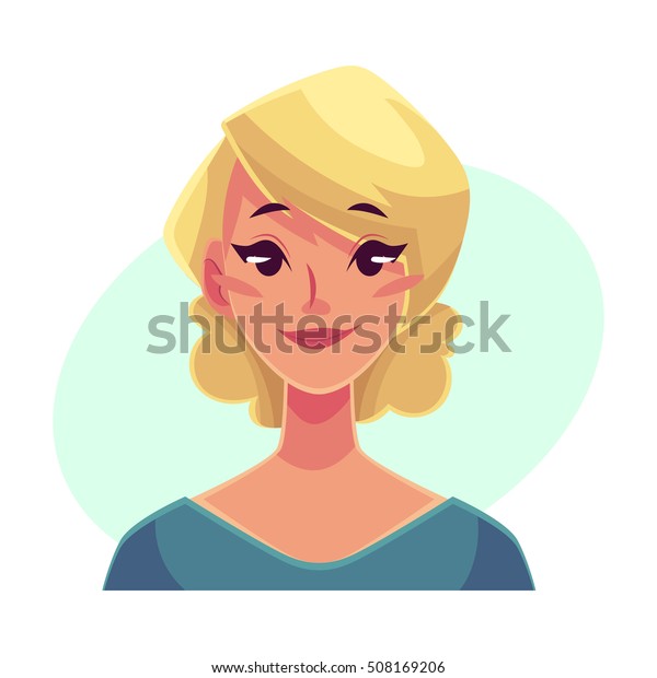 Pretty Blond Woman Neutral Facial Expression Stock Vector (Royalty Free ...