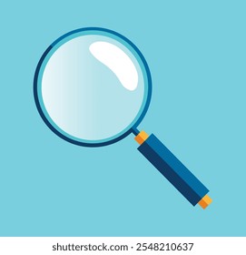 Ilustración vectorial de lupa azul bonita