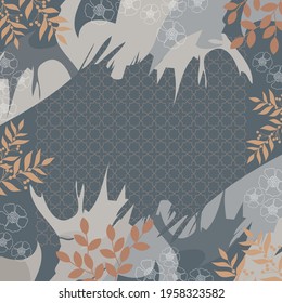 pretty blue scarf with abstract pattern design