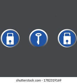 The pretty blue and white padlock and lock icon