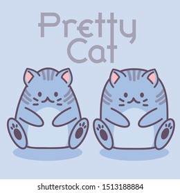 Pretty bluesky cat vector cartoon.