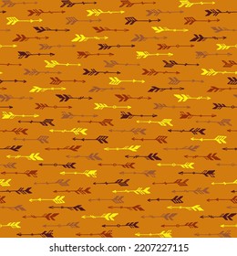 Pretty boho arrows graphic seamless ornament. Ethnic aztec design. Tribal indian motif. Valentine arrows isolated. Kids room wallpaper pattern. Hunting objects.