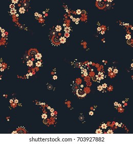 Floral paisley background with place for your text. Bright orange colors.  Vector illustration Stock Vector by ©klerik78 92891386
