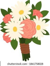 Pretty boquet, illustration, vector on white background.