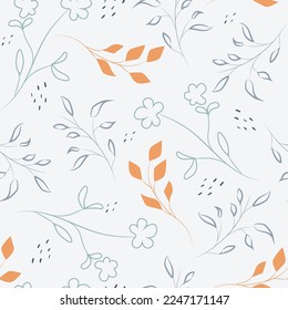 pretty botanical hand drawn seamless pattern and fabrics