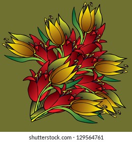 pretty bouquet of tulips