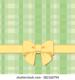 pretty bow, vector illustration on pattern in a cage