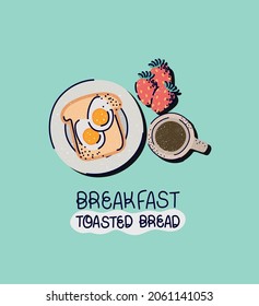 bonito diseño de desayuno con artículos