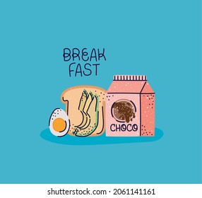 pretty breakfast poster with items